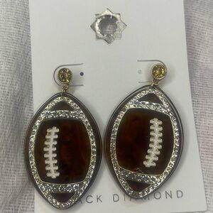 Game day football earrings with diamond accents